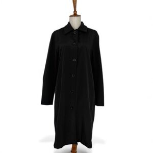 Brooks Brother 346 Black Trench Jacket Women’s S Long Sleeve Collared Crew‎ Neck